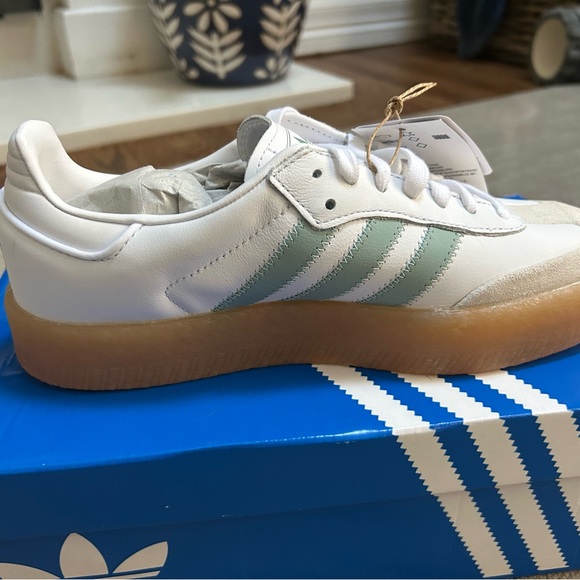 Adidas Samba Sambae W White with Mint Stripes women’s size: 7.5 - Picture 4 of 9